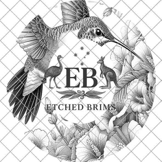 Hummingbird Flowers 7 Hat File, Laser Hat Burning Design, Digital Download, Hat Burning Template, Hat Laser Engraving Design, Hat File EB244