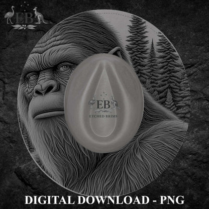 Bigfoot Brim Template PNG | Sasquatch Hat Engraving Design | Hunting Hat Burning File | Laser Engraving Download, EB1218
