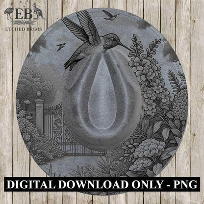 Hummingbird Flowers 4 Hat File, Laser Hat Burning Design, Digital Download, Hat Burning Template, Hat Laser Engraving Design, Hat File EB248