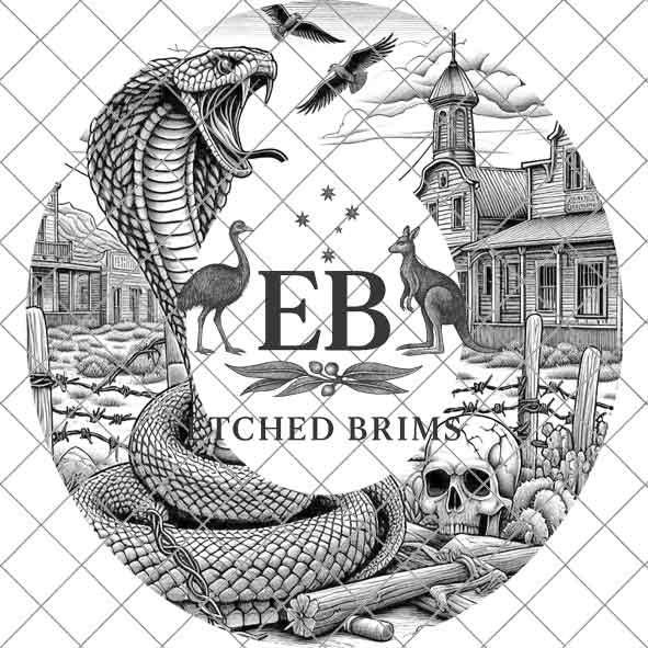 Snake Skull Western 4, Western Brim PNG Template, Digital Laser Burn Design for Wide Brim Faux Suede Hats, Laser Hat Burning File EB208