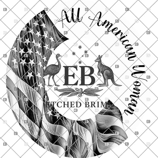 All American Woman, Hat Burning Design, Patriotic Hand Burning Stencil, PDF & PNG, Template, Laser Engraving File, EB1150