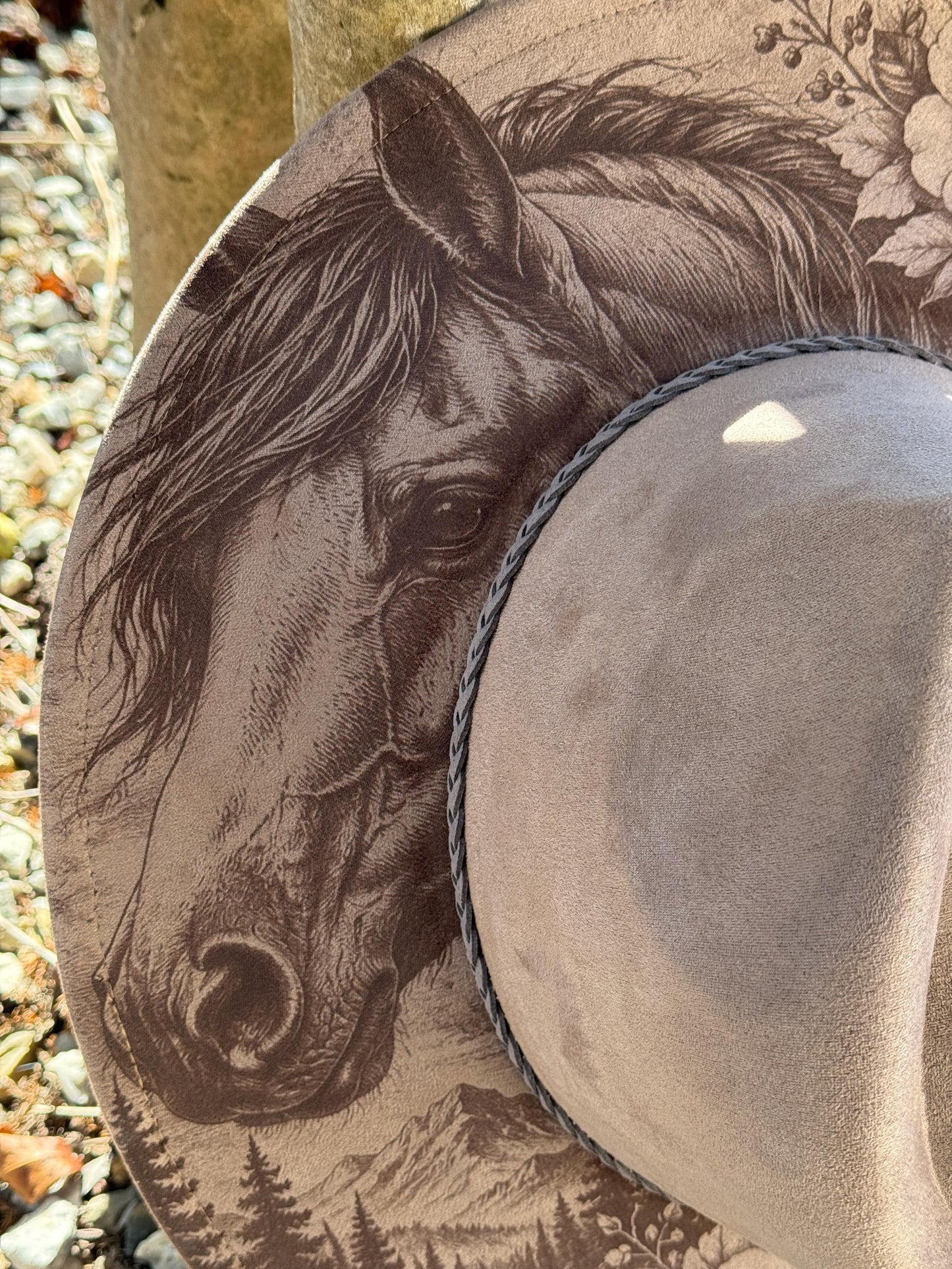 Horse and Western Boots Laser Engraved Hat – Rustic Western Brim | Cowboy Cowgirl Fedora