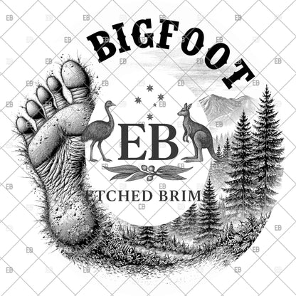 Bigfoot Foot Print, Hat Burning Design | Sasquatch Hat Engraving Design | Hat Burning File | Laser Download, EB1223BC