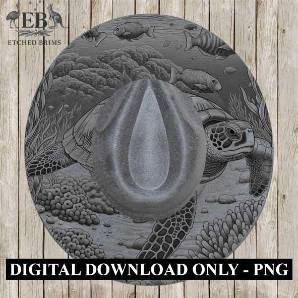 Turtle 7 Hat File, Hat Burning Design, Digital Download PNG, Hat Burning Template, Hat Laser Engraving Design, Turtle Design, Hat File EB342