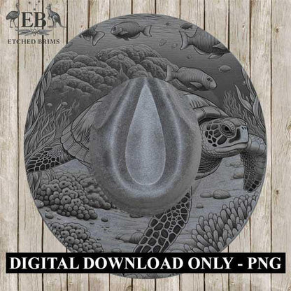 Turtle 7 Hat File, Hat Burning Design, Digital Download PNG, Hat Burning Template, Hat Laser Engraving Design, Turtle Design, Hat File EB342