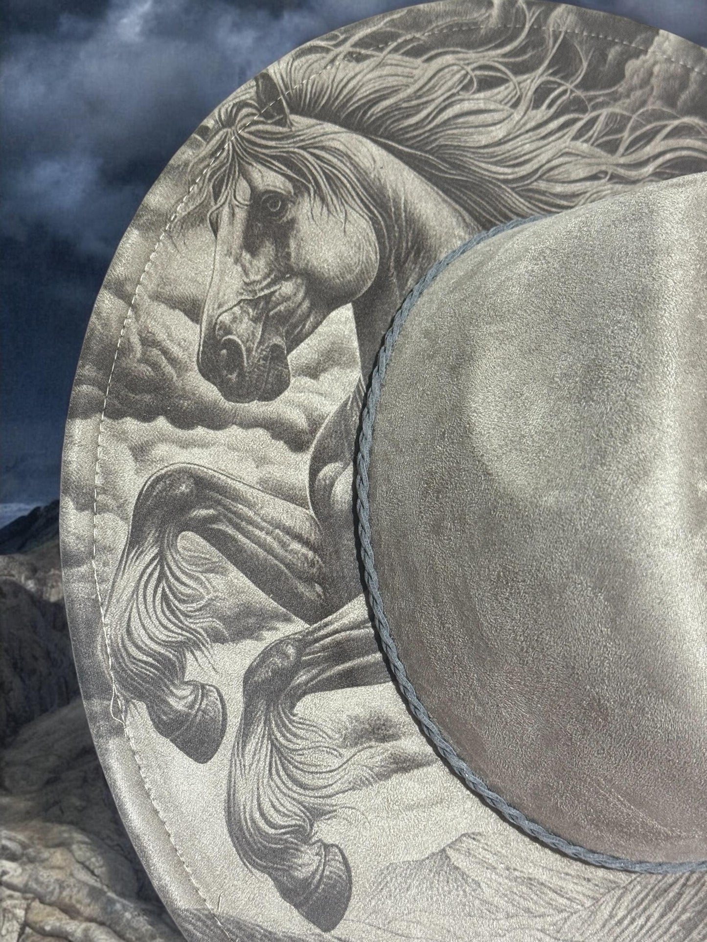 Wild Horse Storm Hat Burning Design, Western Laser Engraving Template for Wide Brim Fedora, EB949