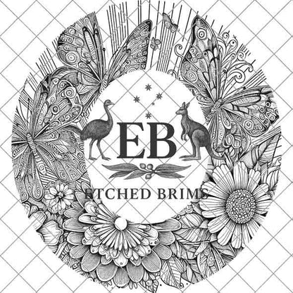 Butterflies 3 Hat File, Laser Hat Burning Design, Digital Download PNG, Hat Burning Template, Hat Laser Engraving Design, Hat File EB43