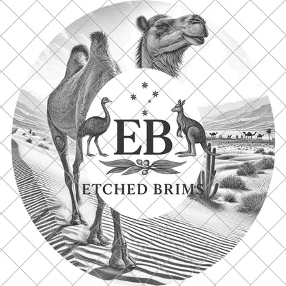 Camel, Hat Burning Design, Western Laser Engraving Template for Wide Brim Fedora, EB853