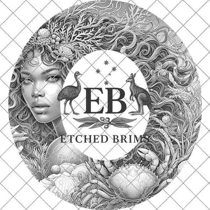 Cancer Zodiac Hat Design PNG, Laser Engraving File, Western Boho Digital Download, Hat Engraving Design, Western Hat File, EB545