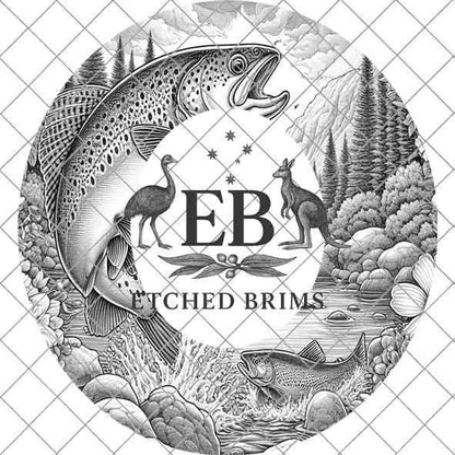 Hat Burning Design, Trout Fish 1, Fishing Digital File, PNG, Hat Burning Template, Cowboy Hat, Laser Engraving, Wide Brim Hat Design EB404