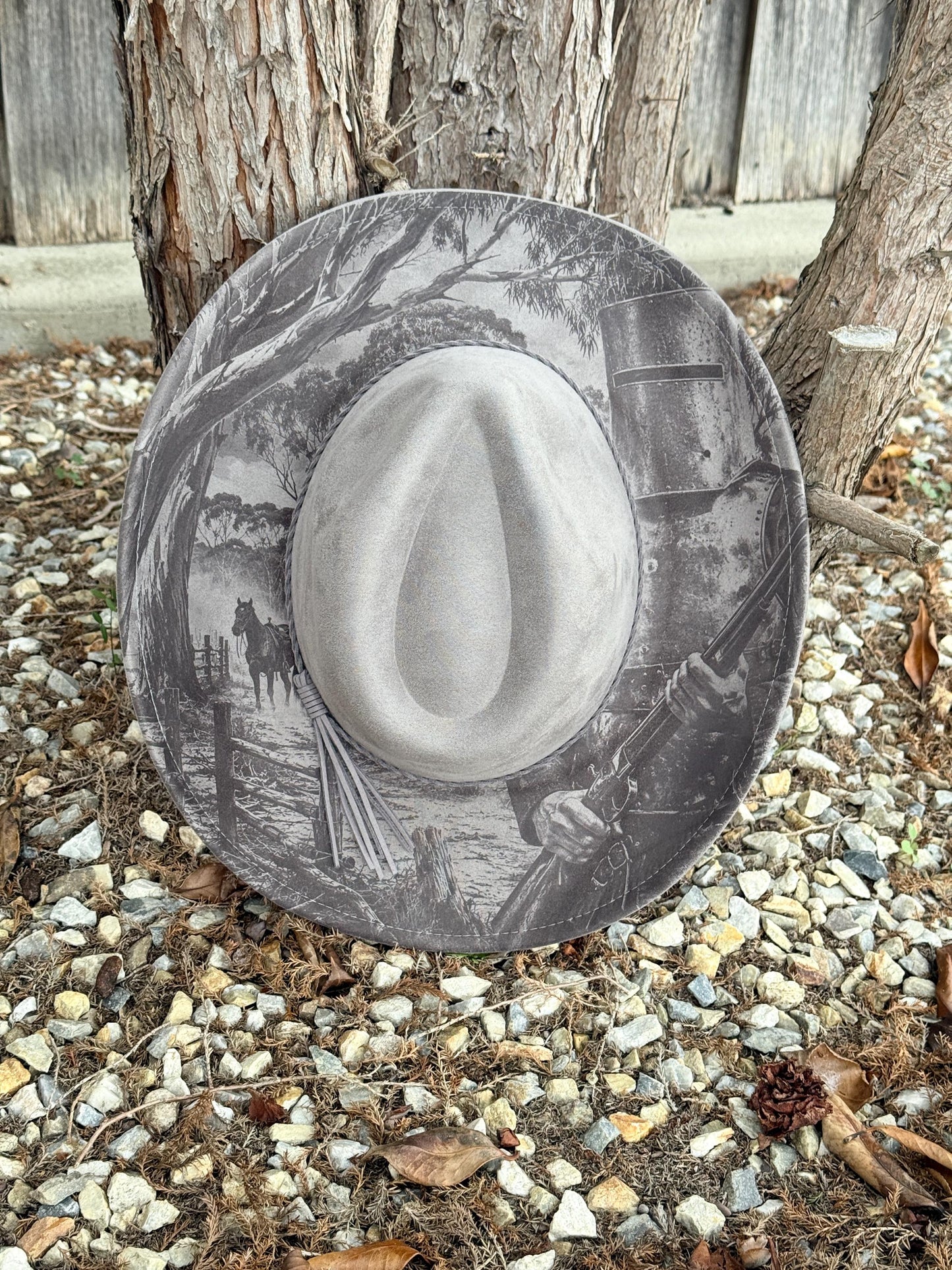 Ned Kelly Laser Engraved Hat – Australian Bushranger Outlaw Western Brim | Cowboy Cowgirl Fedora