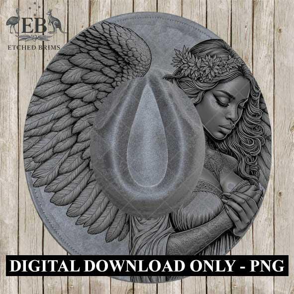 Angel Wings Hat Burning Templates 12, Memorial Wide Brim Hat, Laser Hat Designs, Hand Burning Stencil, PNG & PDF Digital Downloads, EB528