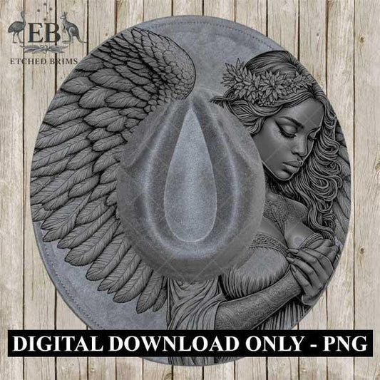 Angel Wings Hat Burning Templates 12, Memorial Wide Brim Hat, Laser Hat Designs, Hand Burning Stencil, PNG & PDF Digital Downloads, EB528