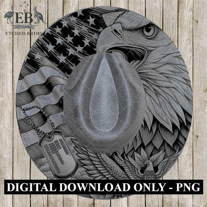 American Eagle and Flag, Hat Burning Design, Hand Burning Stencil included, PDF & PNG, Hat Burning Template, Laser Engraving Design, EB540A