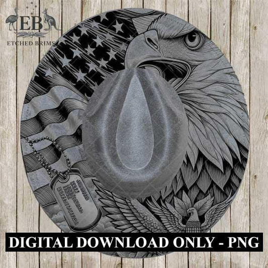 American Eagle and Flag, Hat Burning Design, Hand Burning Stencil included, PDF & PNG, Hat Burning Template, Laser Engraving Design, EB540A