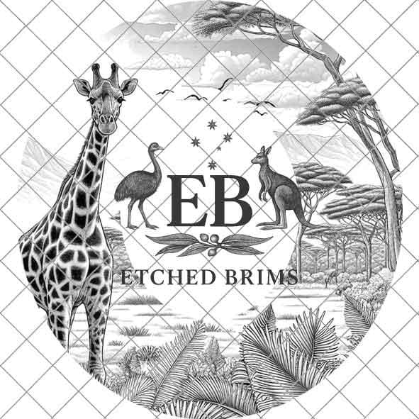 Giraffe Safari 2, Hat Burning Design, Digital Download PNG & PDF, Hat Burning Templates, Laser Engraving Design, Hat Burning Stencils, EB496