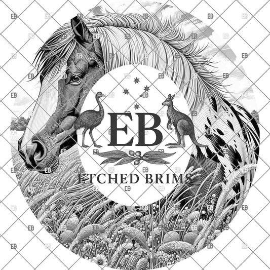 American Paint Horse, Hat Engraving Design, Digital Download PNG, Hat Burning Template, Laser File Wide Brim Hat, EB1133