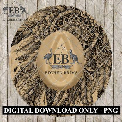 Dreamcatcher Feathers and Flowers, Hat Burning Design, Laser Engraving Template, digital download, EB1147