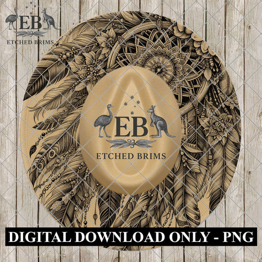 Dreamcatcher Feathers and Flowers, Hat Burning Design, Laser Engraving Template, digital download, EB1147