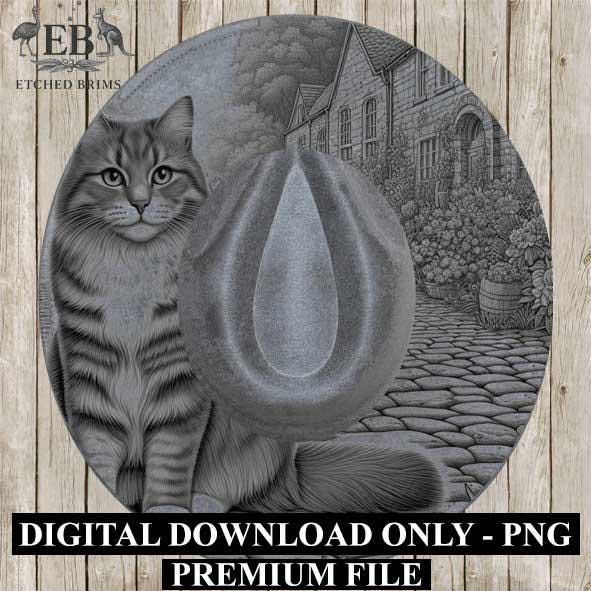 Cat Flowers 9, Laser Hat Burning Design, Digital Download PNG Hat Burning Template Hat Laser Engraving Design Wide Brim Hat Laser File EB90