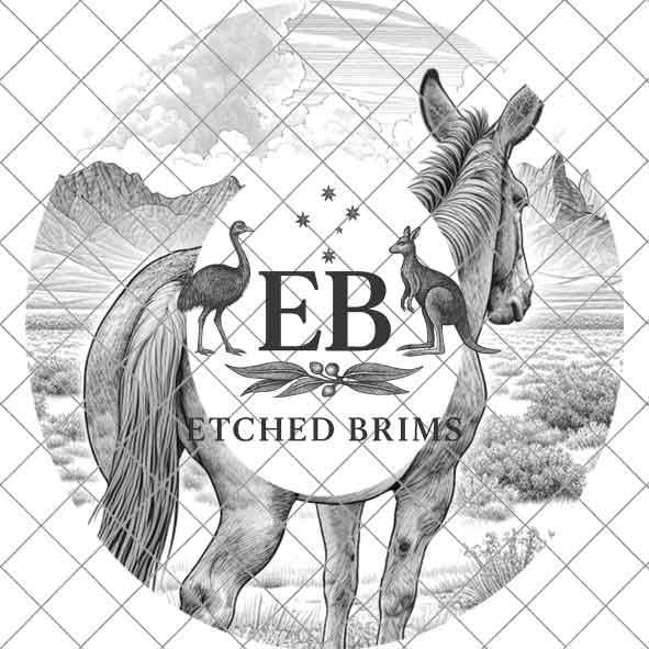 Mule Donkey Desert Mountains 3 Design, Laser Hat Burning Design, Digital Download PNG, Hat Burning Template, Wide Brim Hat File, EB242