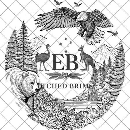 Bear 3, Eagle & Trees, Laser Hat Burning Design, Digital Download PNG, Hat Burning Template, Hat Laser Engraving Design, Hat File EB357