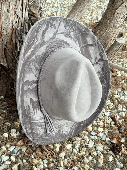 Ned Kelly Laser Engraved Hat – Australian Bushranger Outlaw Western Brim | Cowboy Cowgirl Fedora