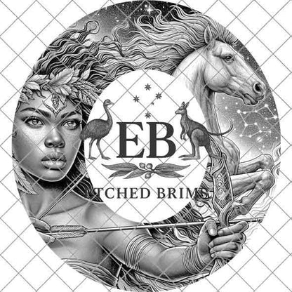 Sagittarius Zodiac Hat Design PNG, Laser Engraving File, Western Boho Digital Download, Hat Engraving Design, Western Hat File, EB551