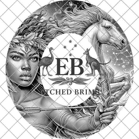 Sagittarius Zodiac Hat Design PNG, Laser Engraving File, Western Boho Digital Download, Hat Engraving Design, Western Hat File, EB551