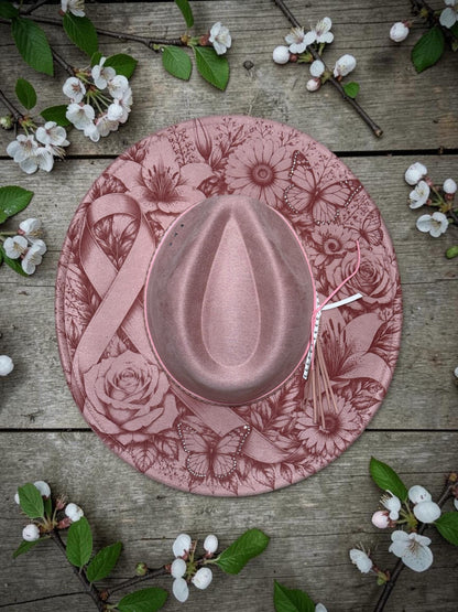 Breast Cancer Awareness, Hat Burning Template, Laser Hat Burning Designs, Digital Download PNG & PDF, Printable File, EB1278