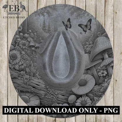 Fairy Garden 5, Laser Burning Design, Digital Download PNG, Hat Burning Template, Hat Laser Engraving Design, Wide Brim Hat Laser File EB165