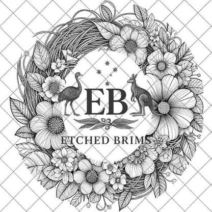 Hat Burning Design, Wildflowers 6, Hat Burning Stencil, PDF & PNG download, Hat Burning Template, Hat Laser Engraving Design, Hat File EB290