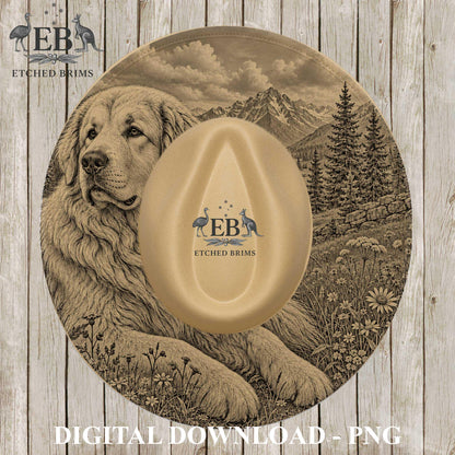 Great Pyrenees Dog, Hat Burning Design, PNG for Laser Engraving, Working Dog PNG, Western Hat Design, Digital File for Burning, EB1273