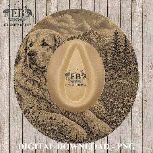 Great Pyrenees Dog, Hat Burning Design, PNG for Laser Engraving, Working Dog PNG, Western Hat Design, Digital File for Burning, EB1273
