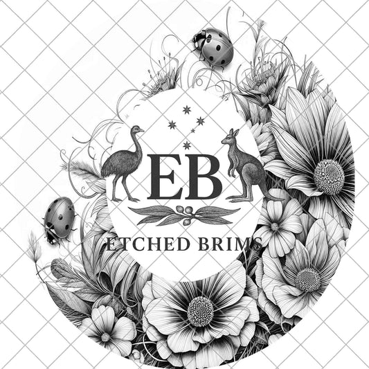Ladybird Hat Burning Design, Garden Flowers, Laser Template, Digital Download PNG, EB1003
