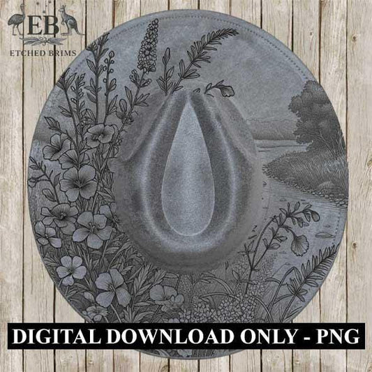 Wildflowers 2 Hat File, Laser Hat Burning Design, Digital Download PNG, Hat Burning Template, Hat Laser Engraving Design, Hat File EB80
