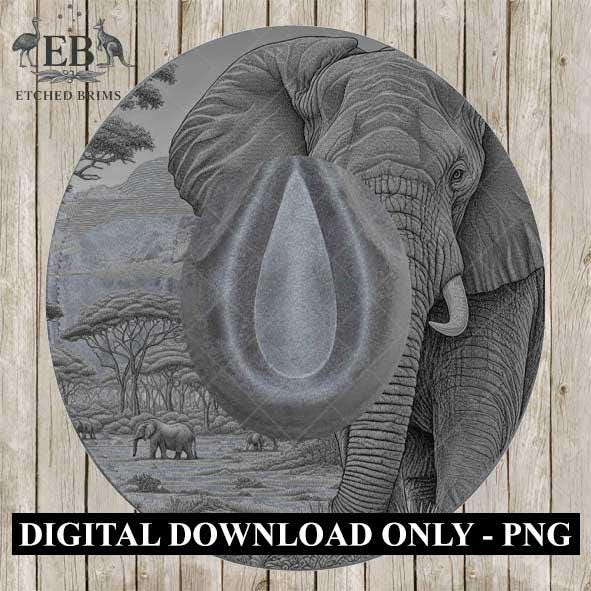 Elephant 3, Hat Burning Design, Digital Download PNG & PDF, Hat Burning Templates, Laser Engraving Design, Hat Burning Stencils, EB500