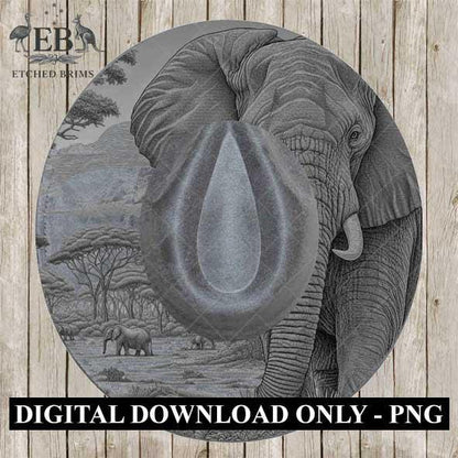 Elephant 3, Hat Burning Design, Digital Download PNG & PDF, Hat Burning Templates, Laser Engraving Design, Hat Burning Stencils, EB500
