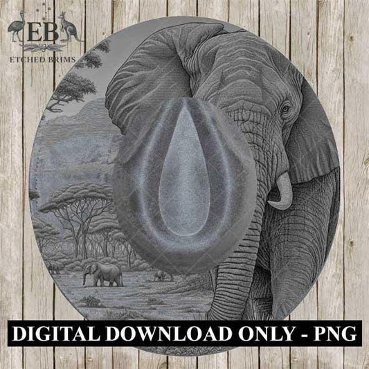 Elephant 3, Hat Burning Design, Digital Download PNG & PDF, Hat Burning Templates, Laser Engraving Design, Hat Burning Stencils, EB500