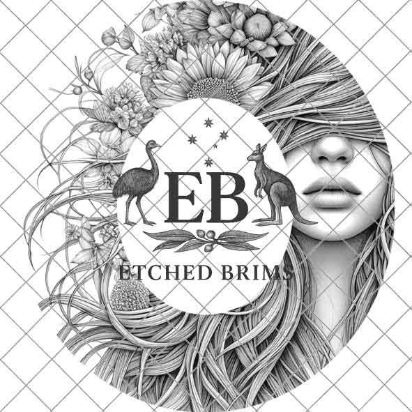Girl & Flowers 23, Boho Woman Hat Engraving Template, Floral Hair PNG for Brim Burning, Western Hat Design, Digital File for Burners EB317