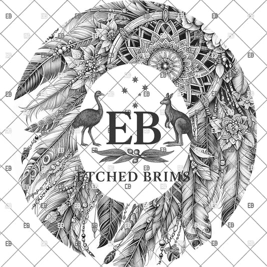 Dreamcatcher Feathers and Flowers, Hat Burning Design, Laser Engraving Template, digital download, EB1147