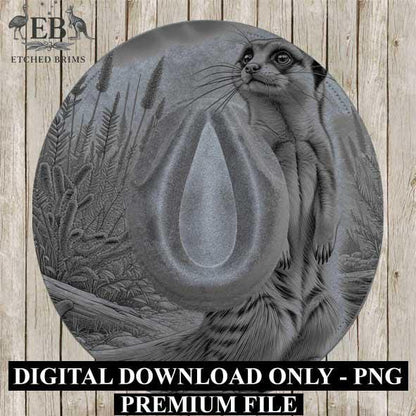 Hat Burning Design, Meerkat 1, Wildlife Desert, Digital Download PNG, Hat Burning Template, Hat Laser Engraving Design, Hat File, EB361