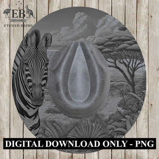 Zebra Safari 2, Hat Burning Design, Hand Burning Stencil included, PDF & PNG, Hat Burning Template, Laser Engraving Design, EB639