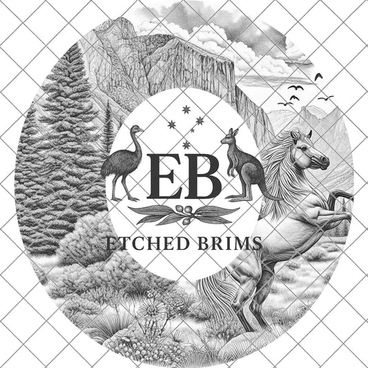Rearing Horse Hat Burning Design, Western Laser Engraving Template for Wide Brim Fedora, EB718