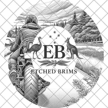 Motorbike 9, Motorcycle Riding, Western Hat Engraving, Faux Suede Wide Brim Hat, Laser Burned Brim, Boho Cowboy Style, Laser File EB278