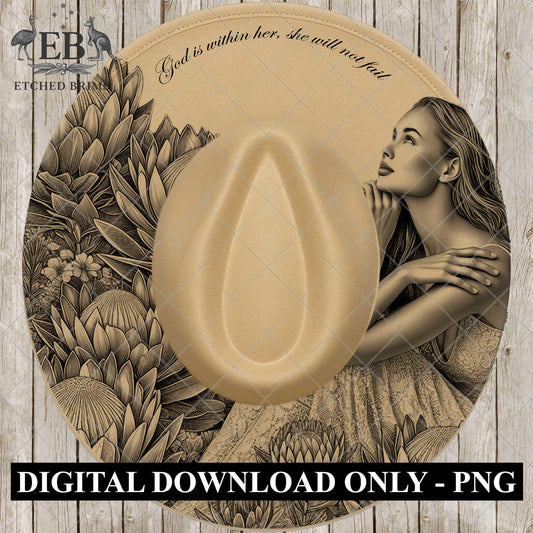 Christian Hat Burning Design, Bible Verse Design, Faith Inspired Woman Floral Laser Burn PNG, Scripture Art, Digital Download, EB959