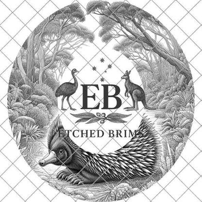 Hat Burning Design, Australian Native Echidna, Wide Brim Hat Design, Hat Burning Template, Hat Burning Stencil, Laser File, PNG File, EB478