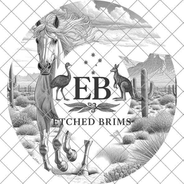 Hat Burning Design, Desert Horse 1, Digital Download PNG, Hat Stencil, Hat Burning Template, Hat Laser Engraving Design, Hat File, EB347