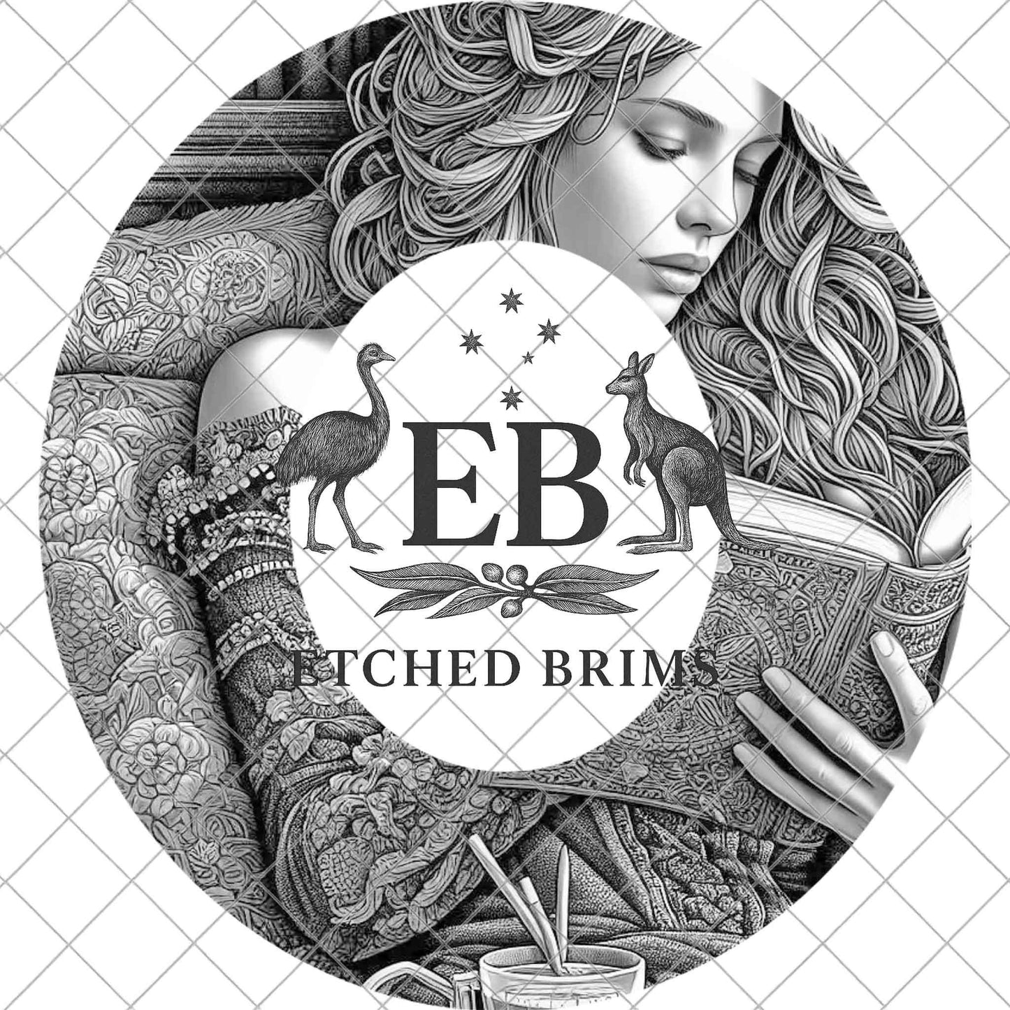 Book Lover, Hat Burning Design, Laser Engraving Template, Wide Brim Fedora, EB997