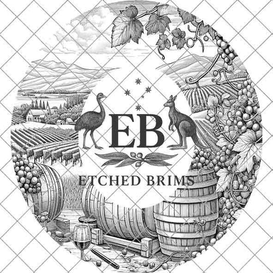 Winery Vineyard Grapes 3, Hat Burning Design, Digital Download, Hat Burning Templates, Laser Engraving Design, Hat Burning Stencils, EB522